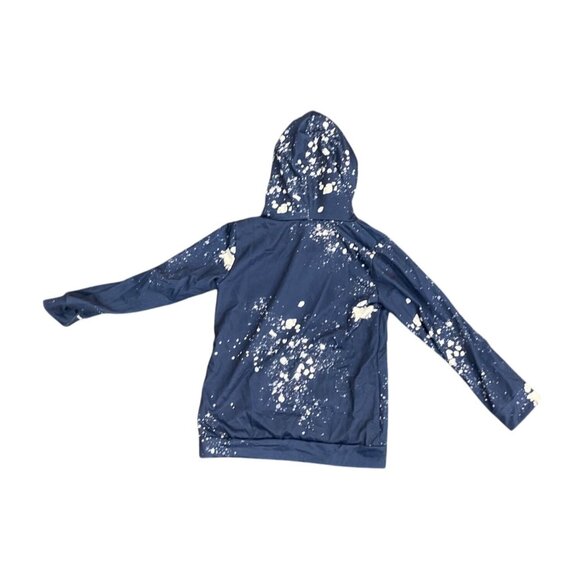 Mini Graphic Hoodie Navy Blue Splatter Print Kids Size 4T Casual Long Sleeve Wit - Picture 3 of 4